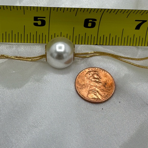 14KT Gold Plated Pearl Double Chain Necklace - Picture 8 of 8